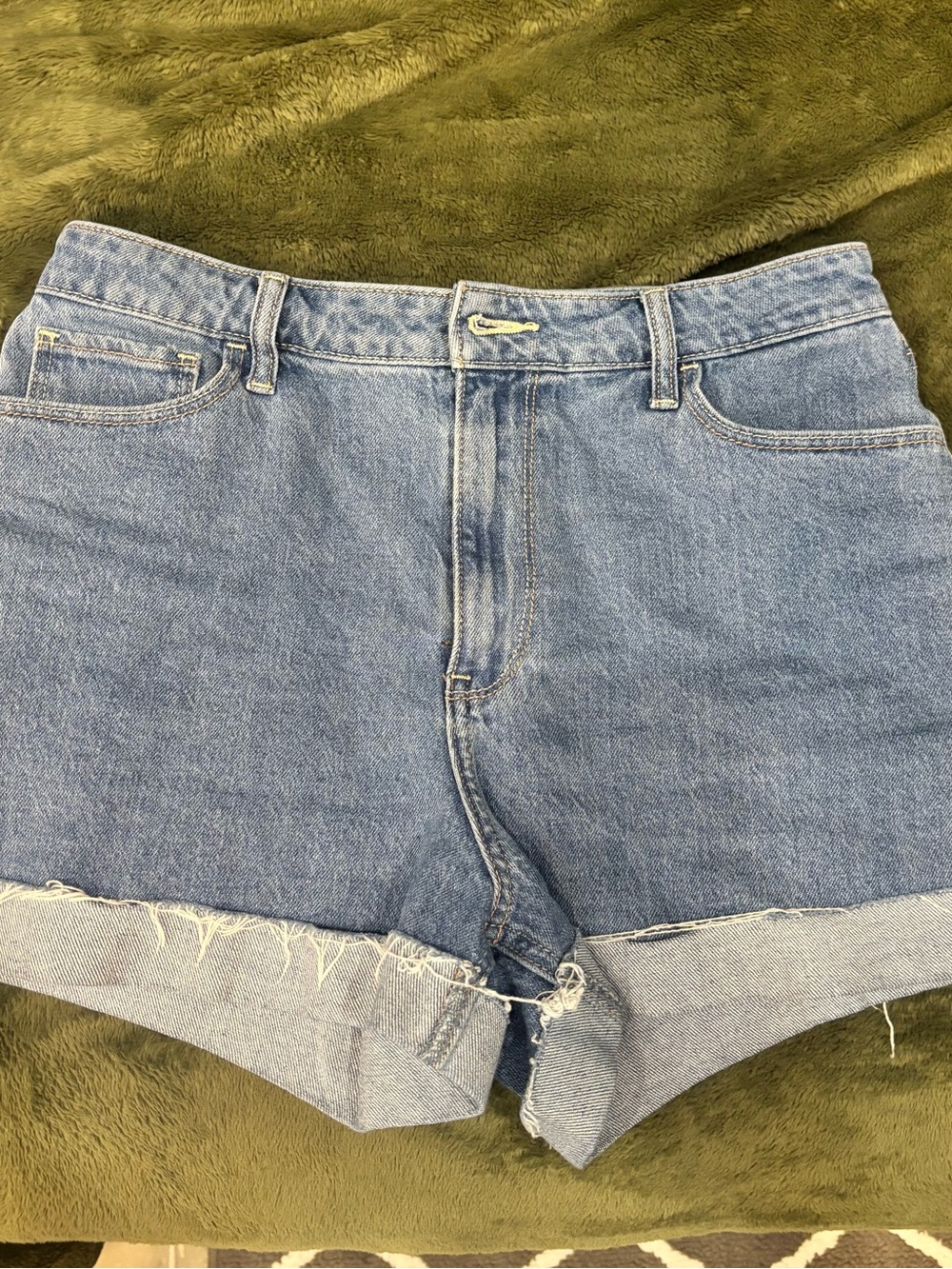Hollister Light Blue Denim Rolled Hem Shorts
